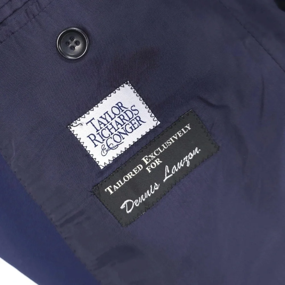 COPPLEY 1883‎ LORO PIANA S130s Wool Suit 44W 34X29 Navy Canada Made Italy Woven